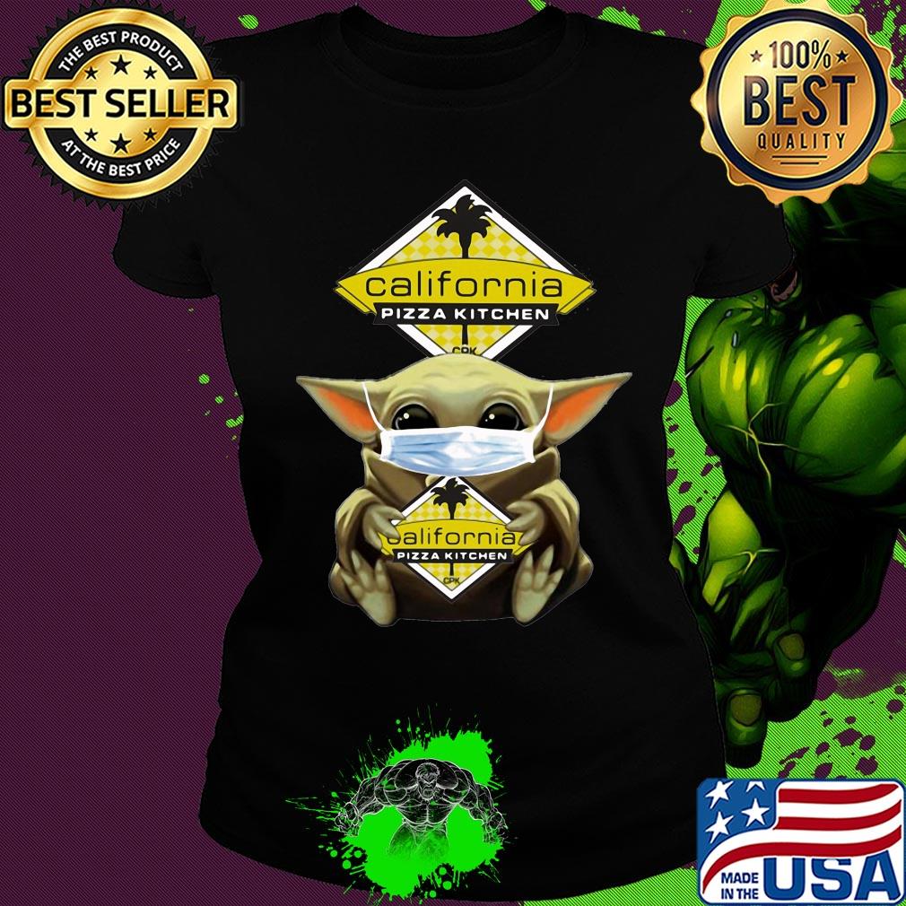 Baby Yoda hug California Pizza Kitchen s Ladies tee Baby Yoda hug California Pizza Kitchen s Ladies tee