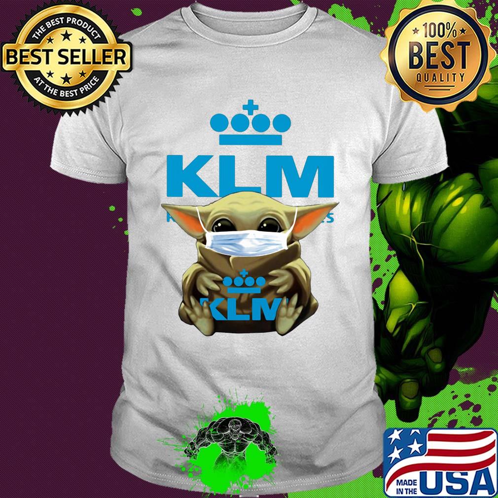 Baby yoda hug klm royal dutch airlines covid-19 2020 shirt