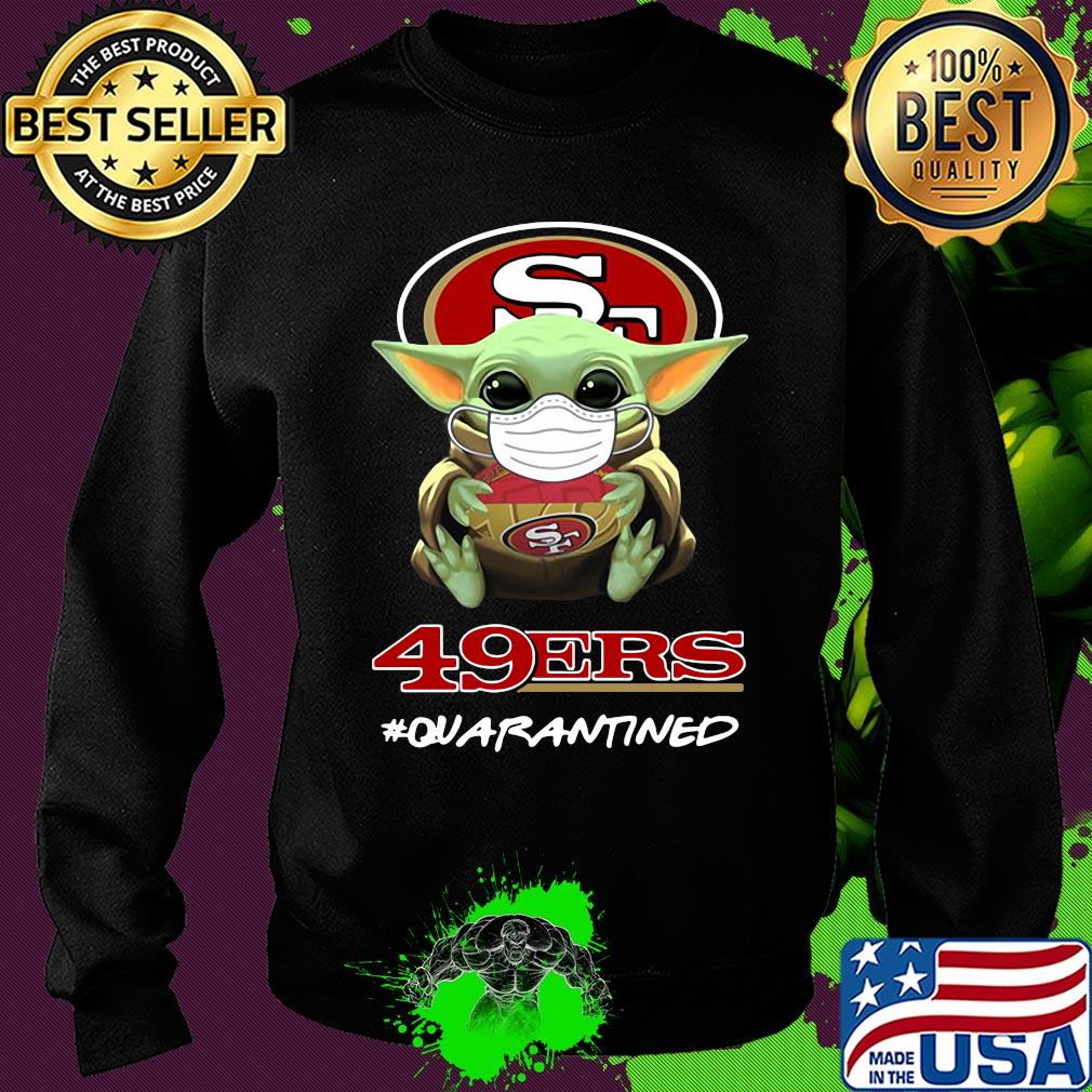 Baby yoda hug San Francisco 49ers quarantined mask covid-19 s Sweater Baby yoda hug San Francisco 49ers quarantined mask covid-19 s Sweater