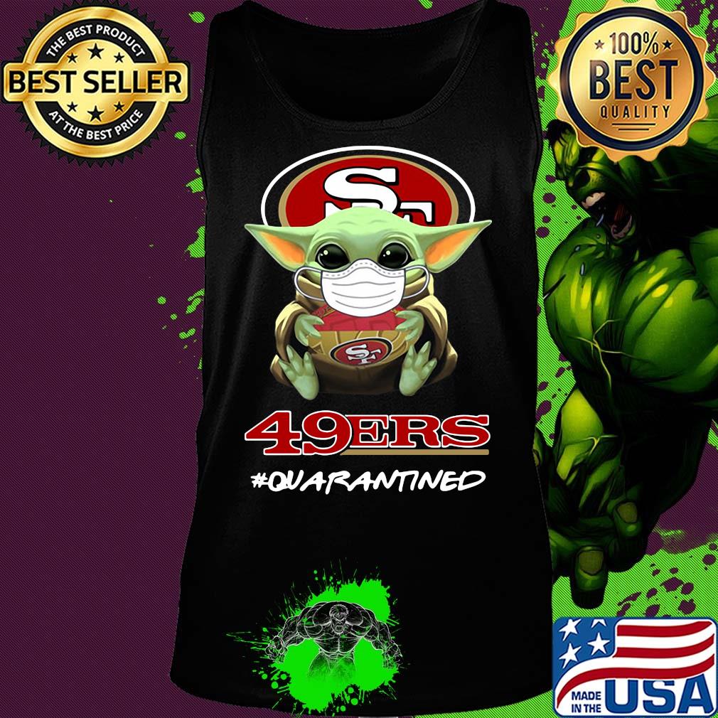 Baby yoda hug San Francisco 49ers quarantined mask covid-19 s Tank top Baby yoda hug San Francisco 49ers quarantined mask covid-19 s Tank top
