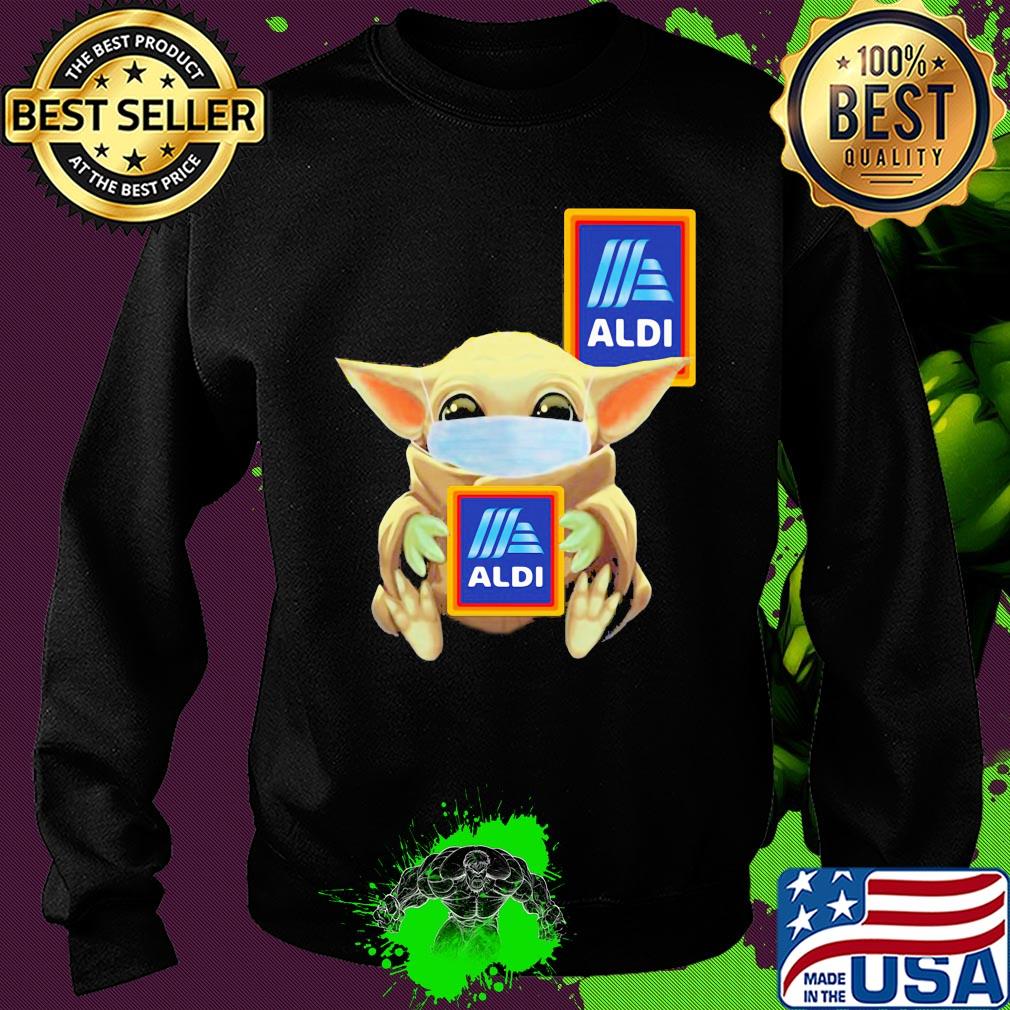 Baby Yoda mask hug Aldi s Sweater Baby Yoda mask hug Aldi s Sweater