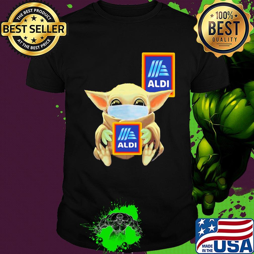 Baby Yoda mask hug Aldi shirt Baby Yoda mask hug Aldi shirt