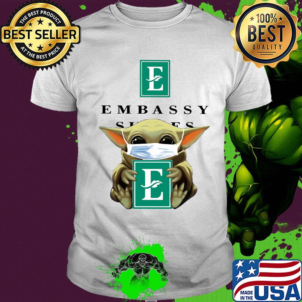 Baby Yoda mask hug Embassy shirt