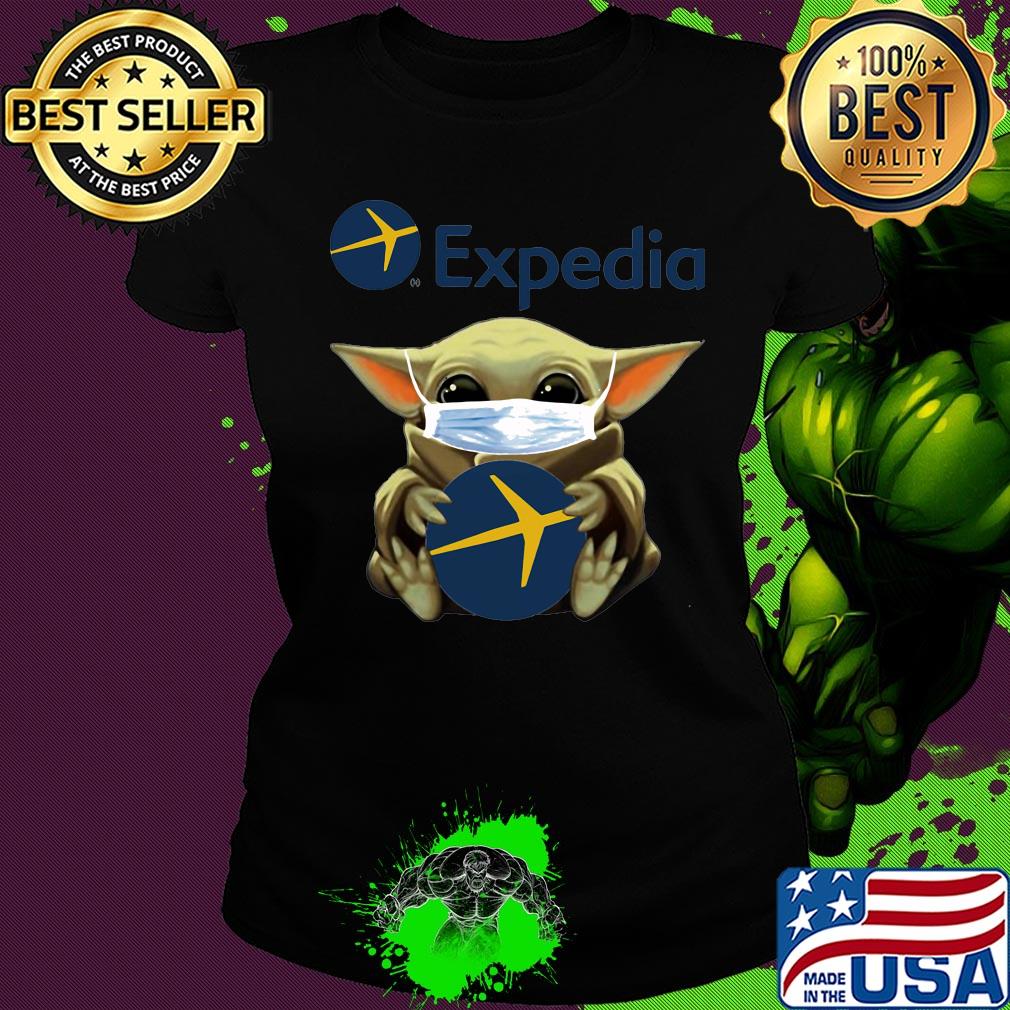 Baby Yoda mask hug Expedia s Ladies tee Baby Yoda mask hug Expedia s Ladies tee