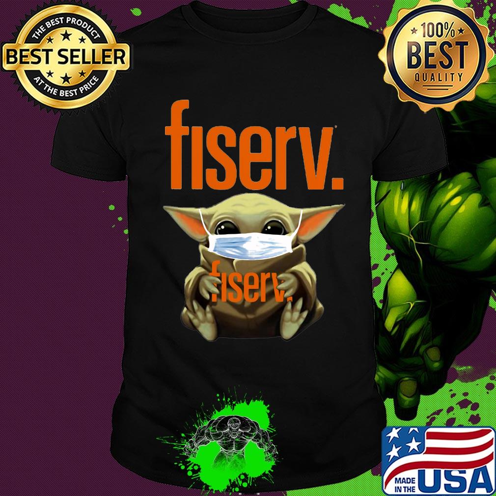 Baby Yoda mask hug Fiserv shirt