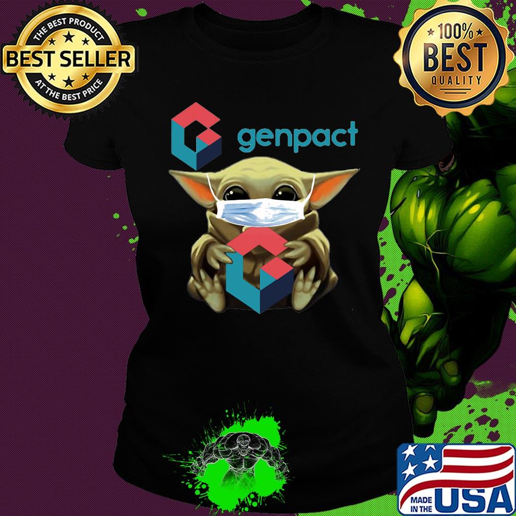Baby Yoda mask hug Genpact s Ladies tee Baby Yoda mask hug Genpact s Ladies tee