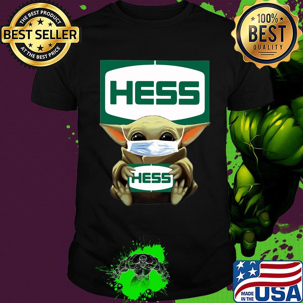 Baby Yoda mask hug Hess shirt