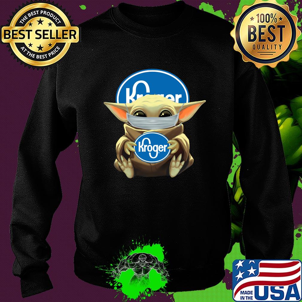 Baby Yoda mask hug Kroger s Sweater Baby Yoda mask hug Kroger s Sweater