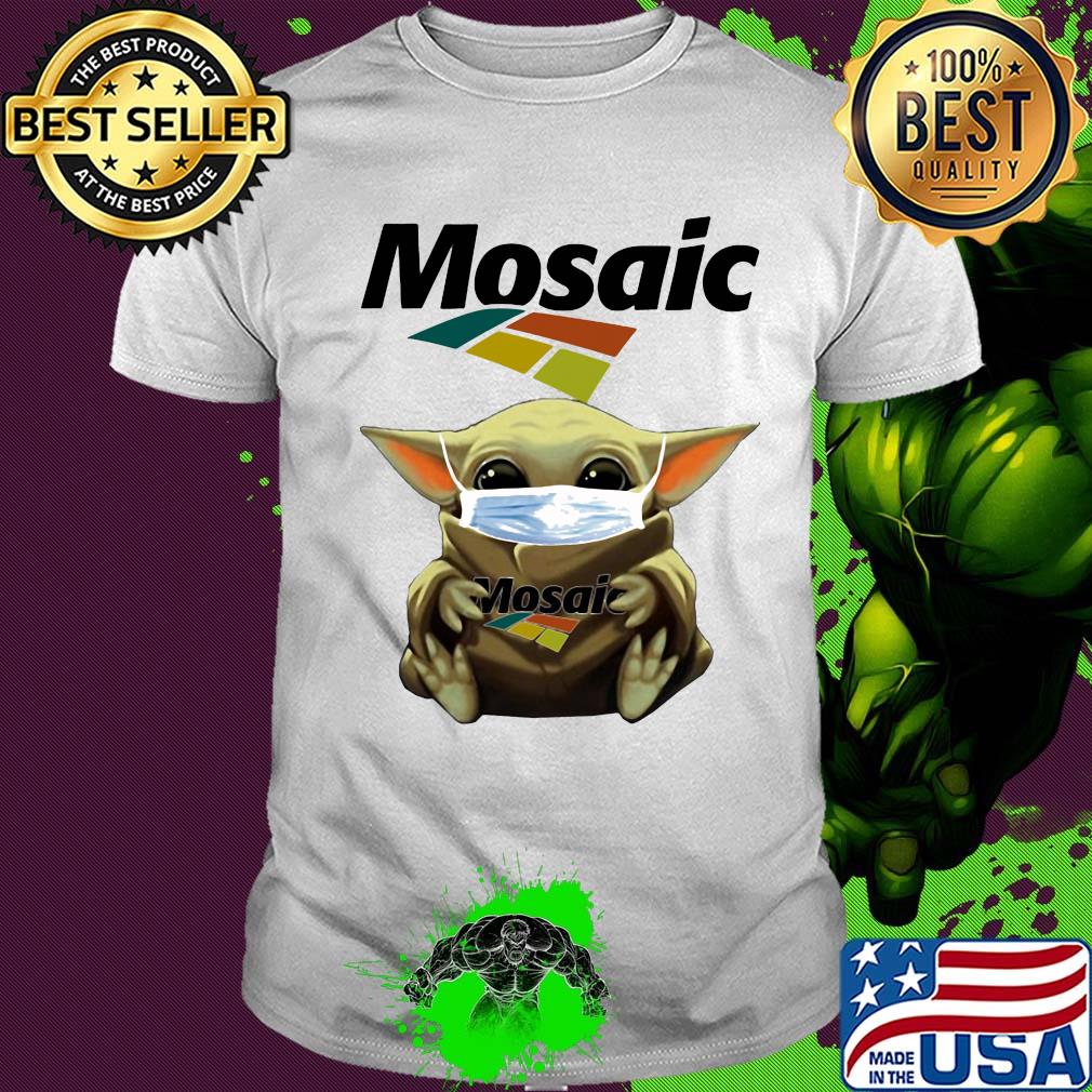 Baby Yoda mask hug Mosaic shirt