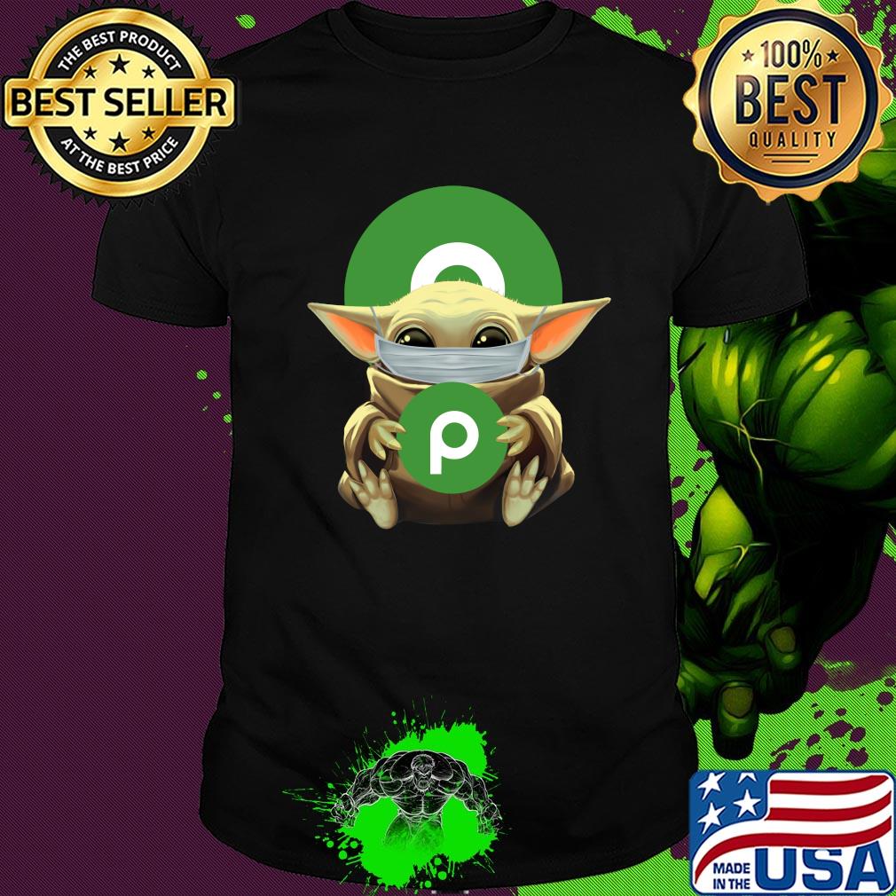 Baby Yoda mask hug Publix shirt