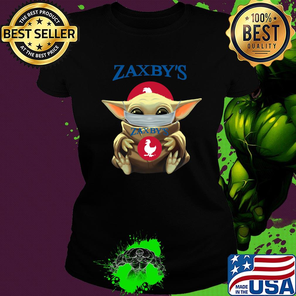 Baby Yoda mask hug Zaxby's s Ladies tee Baby Yoda mask hug Zaxby's s Ladies tee