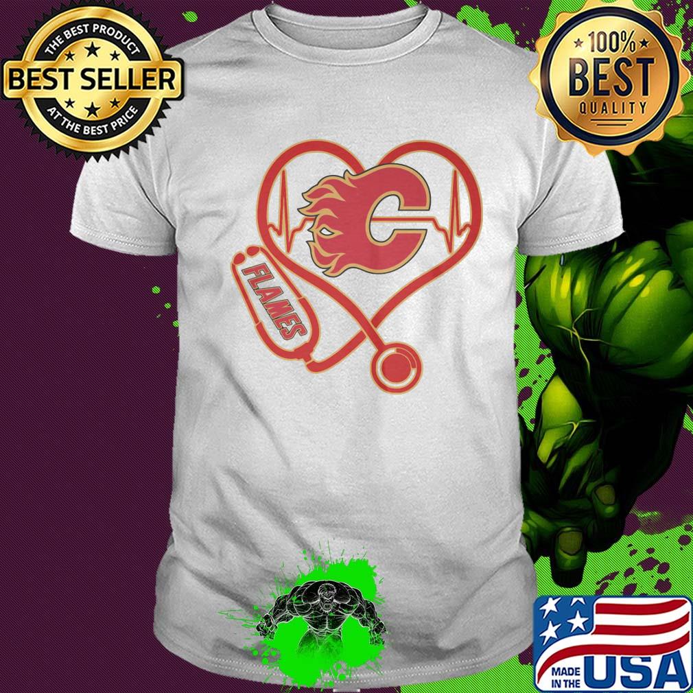 Calgary flames stethoscope heart shirt