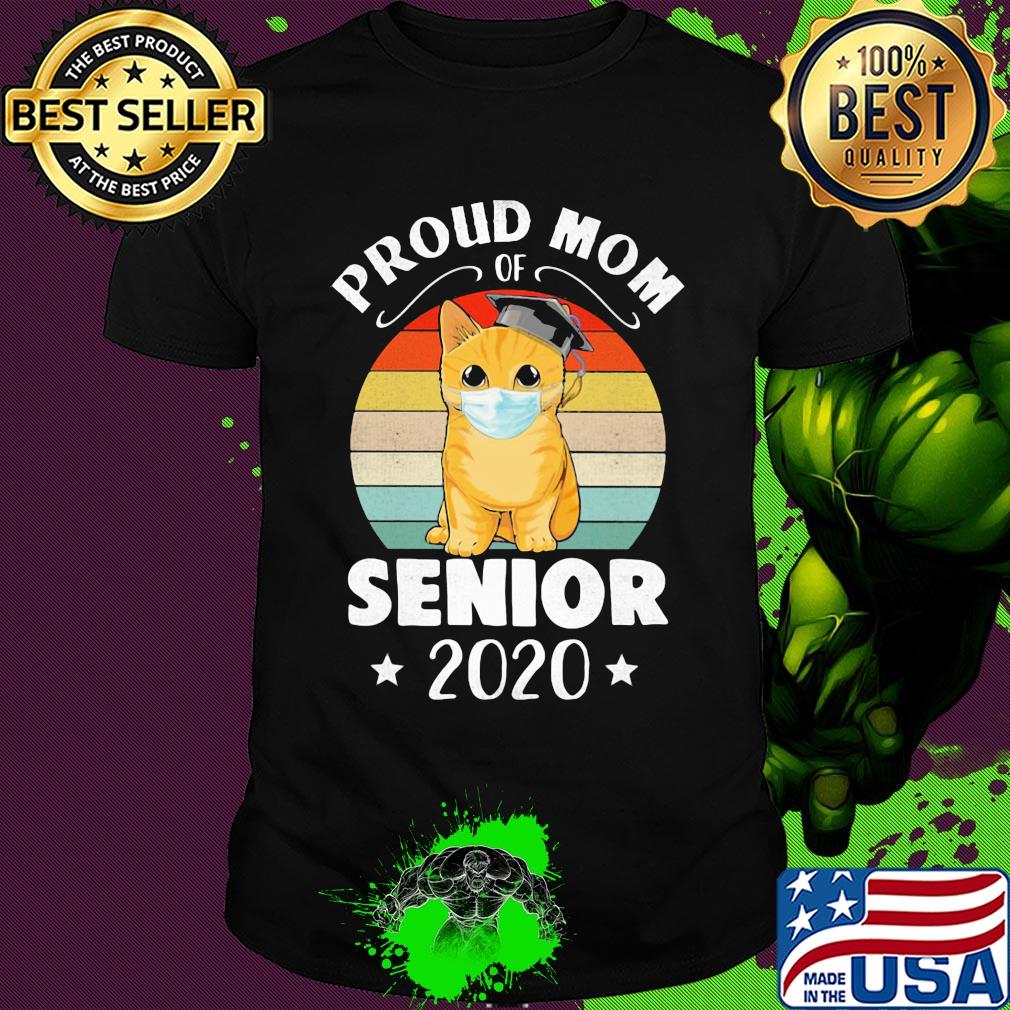 Cats graduated proud mom of senior 2020 vintage shirt