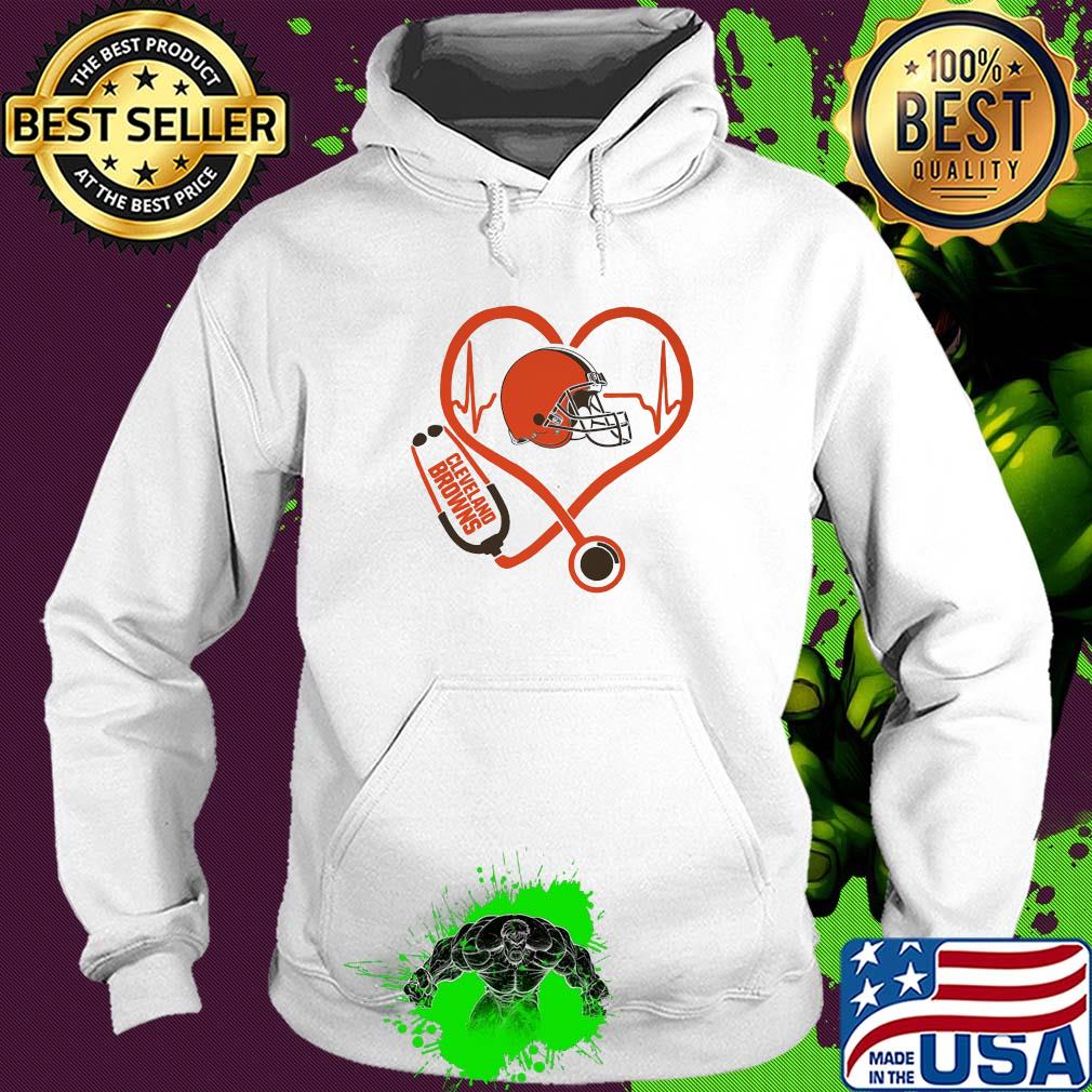 Cleveland Browns hearbeat love stethoscope s Hoodie Cleveland Browns hearbeat love stethoscope s Hoodie