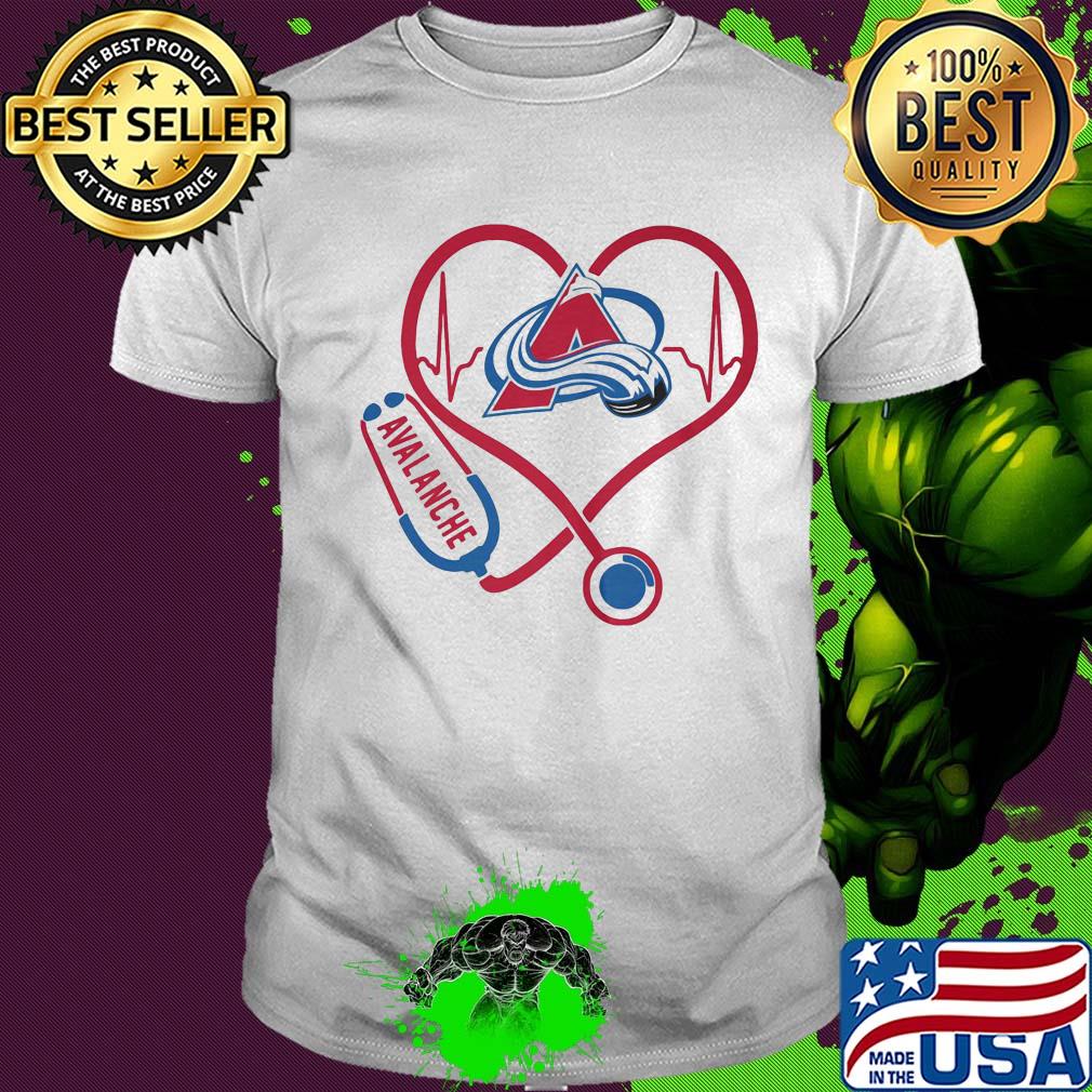 Colorado avalanche stethoscope heart shirt