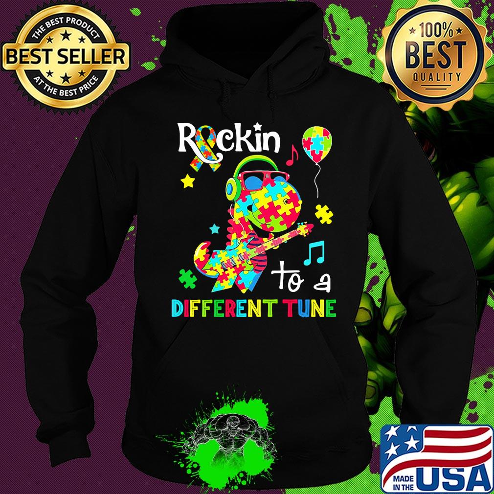 Dinosaur T Rex Rockin to a different tune Autism awareness s Hoodie Dinosaur T Rex Rockin to a different tune Autism awareness s Hoodie