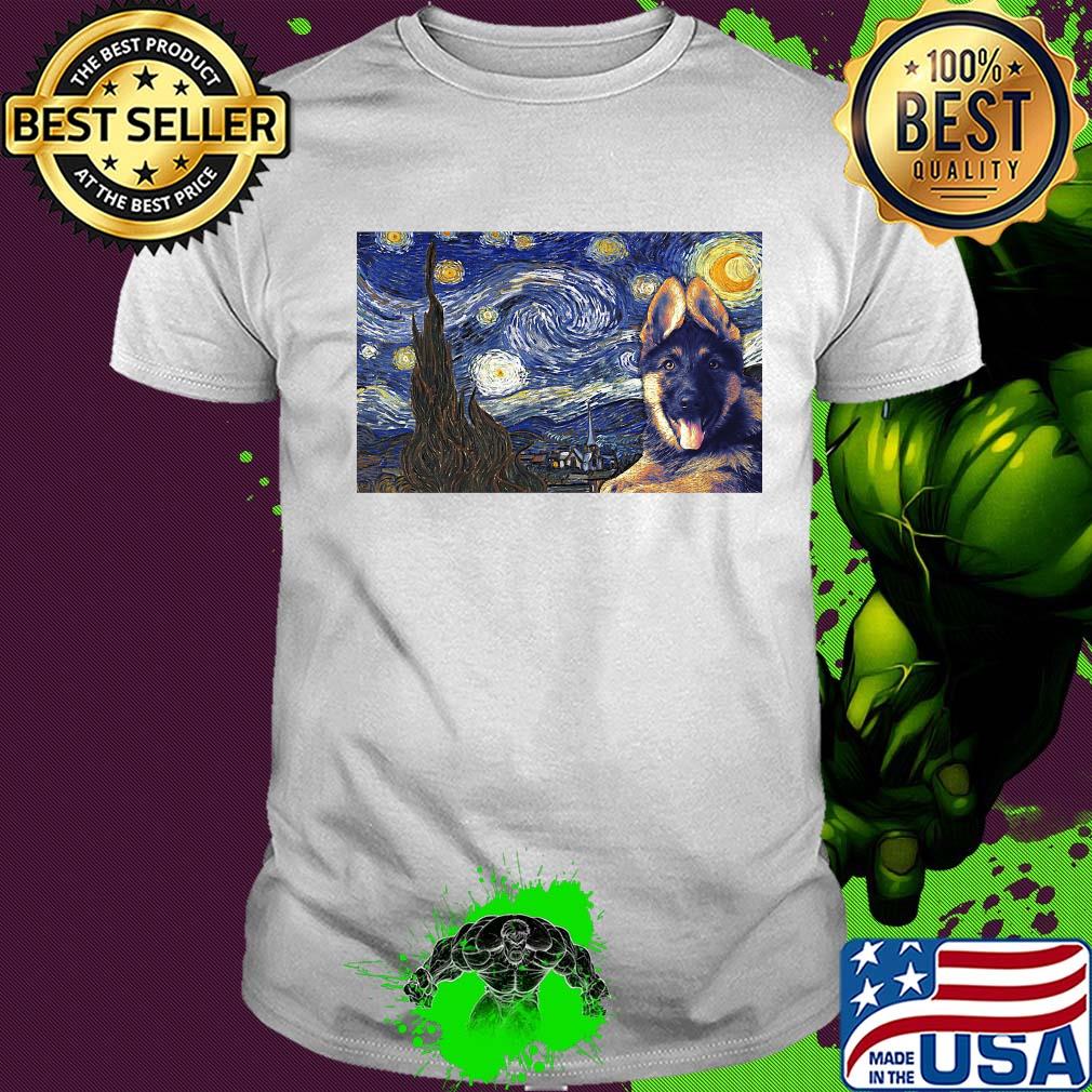 Dog K9 starry night horizontal poster Van ghost shirt