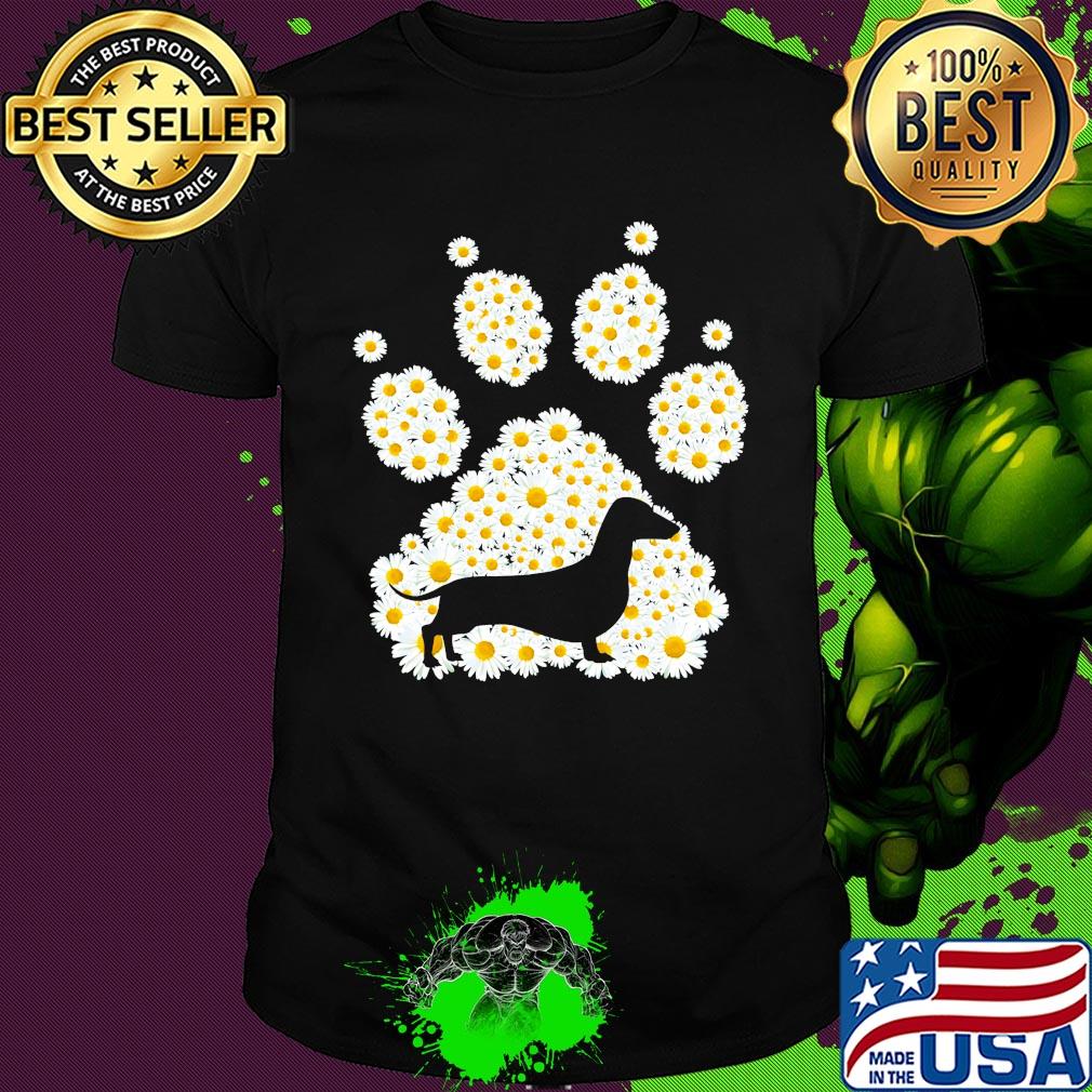 Flower daisy paw dog dachshund shirt