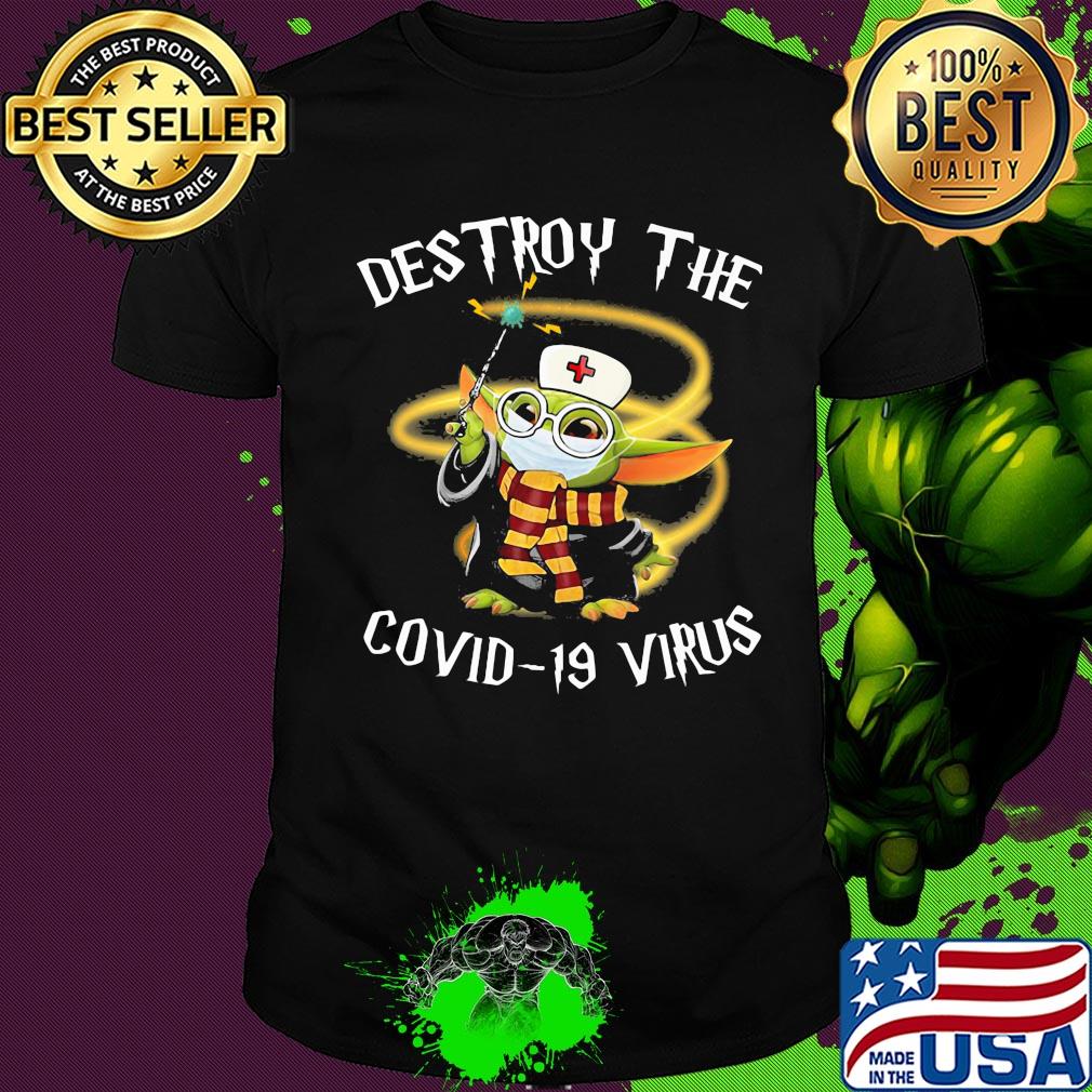 Harry potter baby yoda nurse mask destroy the covid-19 virus shirt