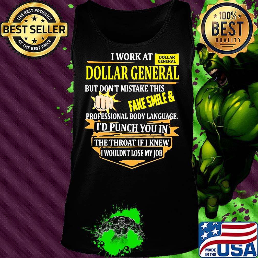 I work at dollar general i use excessive sarcasm at work because punching someone in ther mouth is frowned upon by management logo s Tank top I work at dollar general i use excessive sarcasm at work because punching someone in ther mouth is frowned upon by management logo s Tank top
