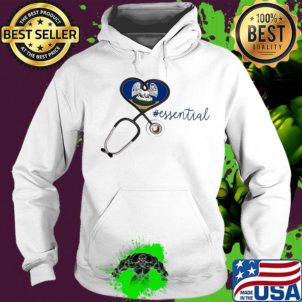 Louisiana state flag stethoscope essential heart s Hoodie Louisiana state flag stethoscope essential heart s Hoodie