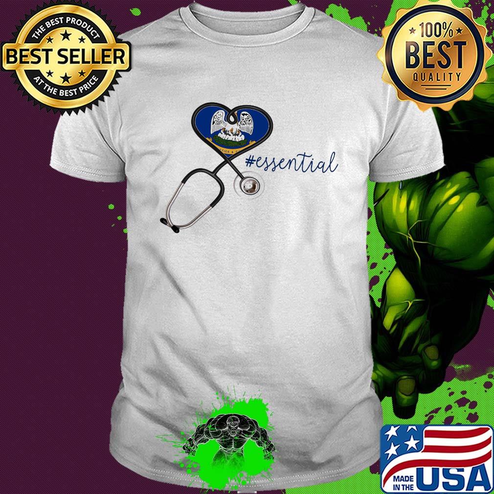 Louisiana state flag stethoscope essential heart shirt Louisiana state flag stethoscope essential heart shirt