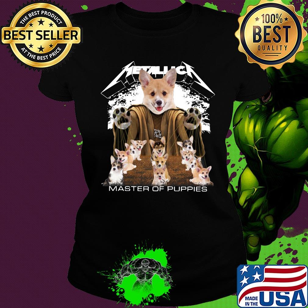 Metallic Pembroke Welsh Corgi Master of puppies s Ladies tee Metallic Pembroke Welsh Corgi Master of puppies s Ladies tee