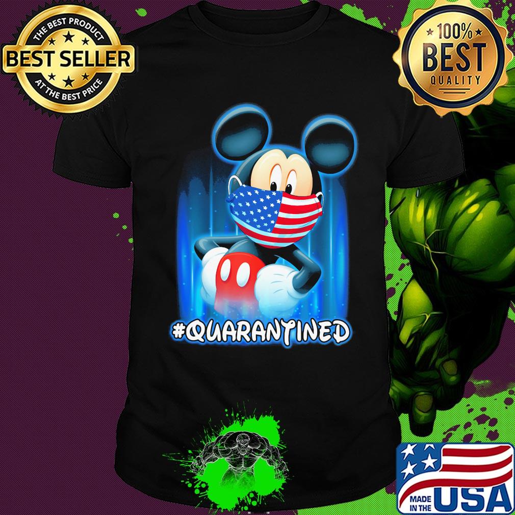 Mickey mouse quarantined American flag mask Disney shirt