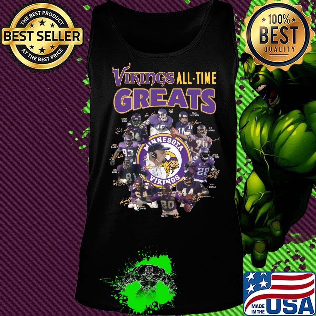 Minnesota vikings all-time greats alan page randymoss carl eller signatures s Tank top Minnesota vikings all-time greats alan page randymoss carl eller signatures s Tank top