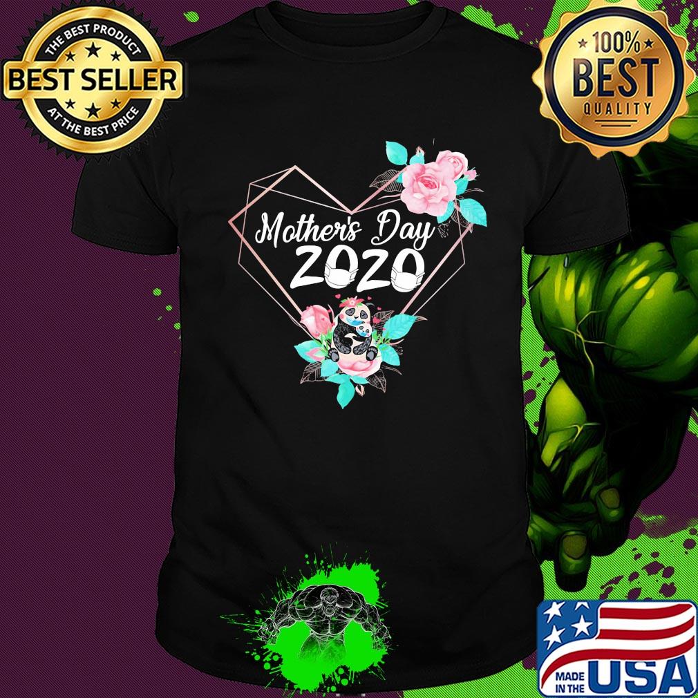 Mother's day 2020 mask heart panda flower shirt