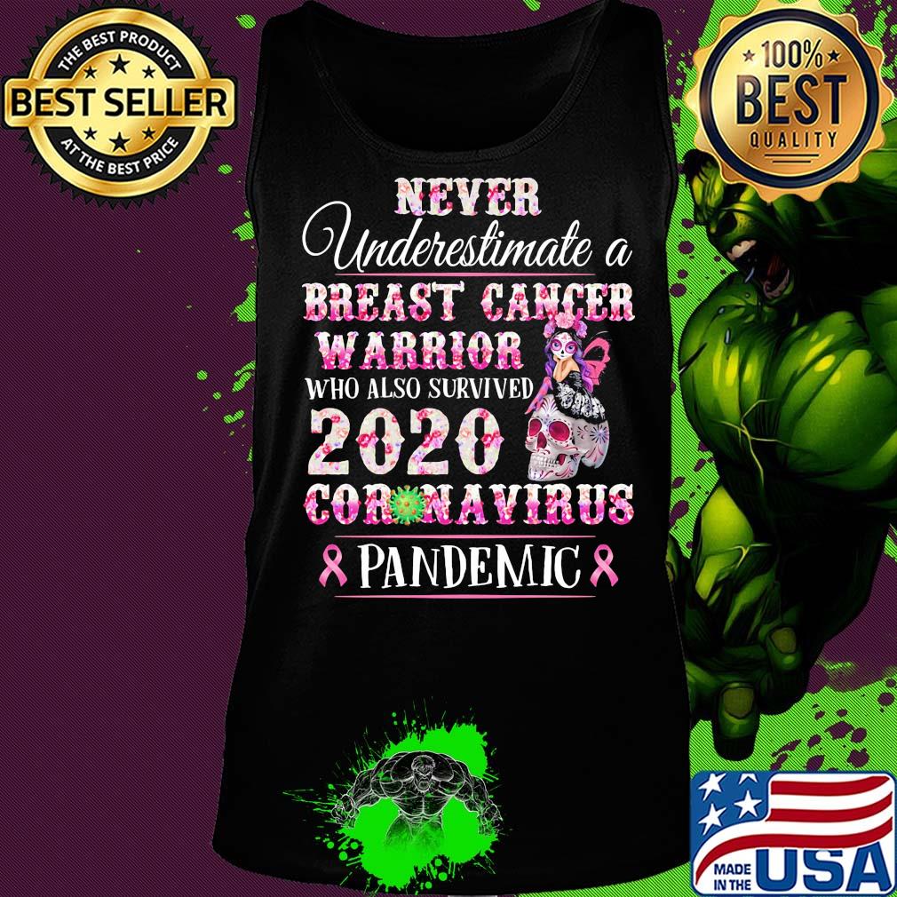 Never underestimate a Breast cancer warrior who also survived 2020 coronavirus pandemic s Tank top Never underestimate a Breast cancer warrior who also survived 2020 coronavirus pandemic s Tank top