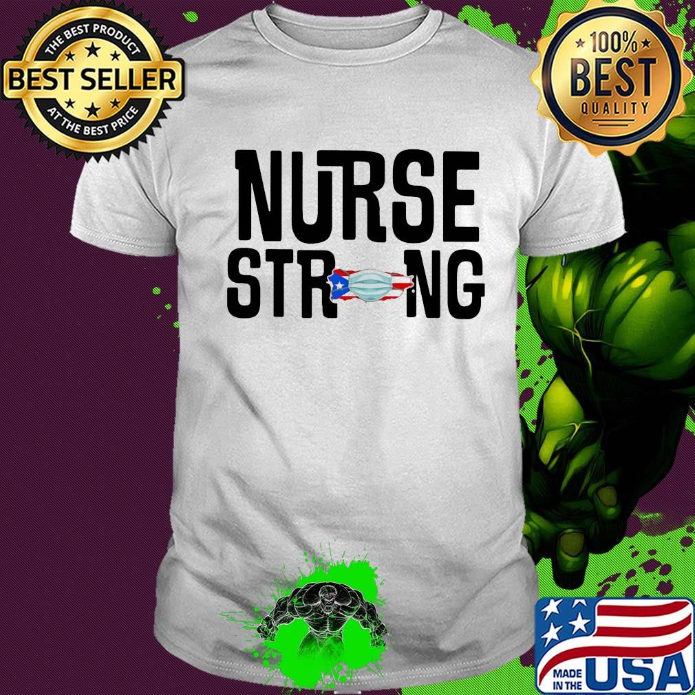 Nurse strong American flag veteran map mask shirt