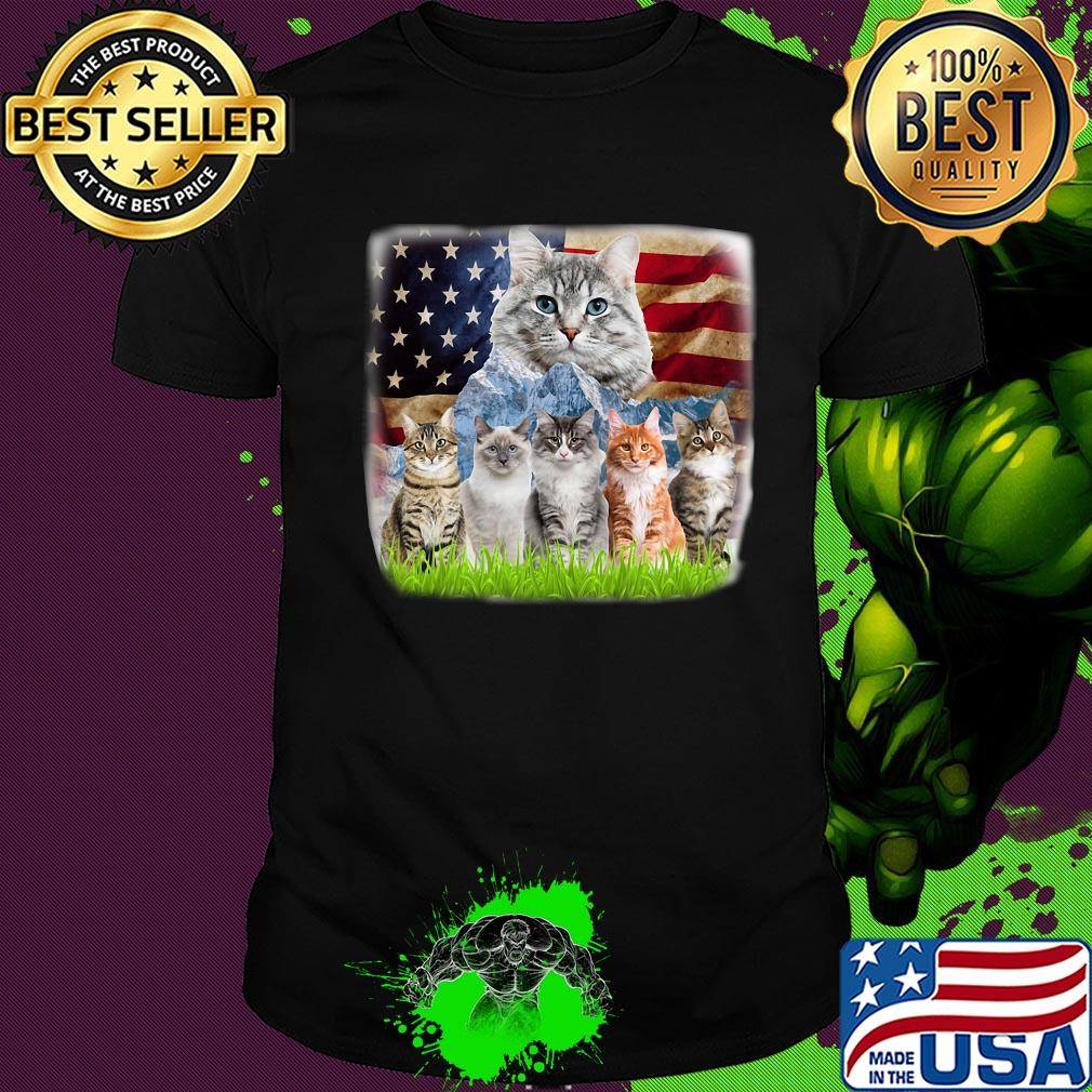 Official cats mountain american flag shirt