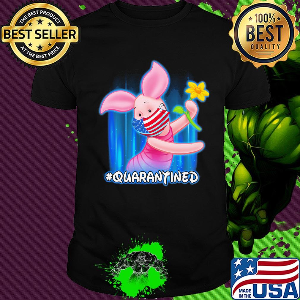 Piglet quarantined American flag mask Disney shirt