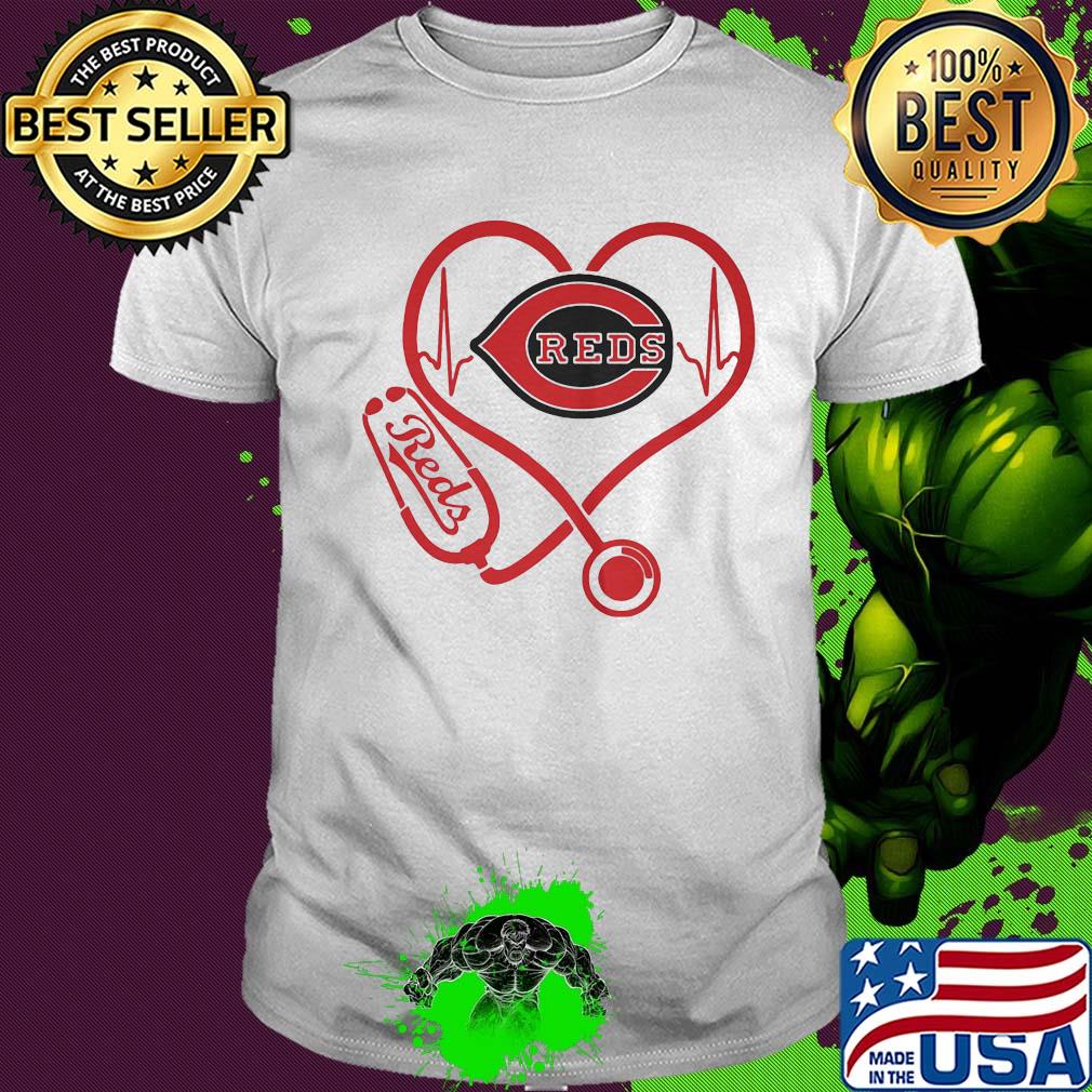 Reds MLB stethoscope hearbeat shirt