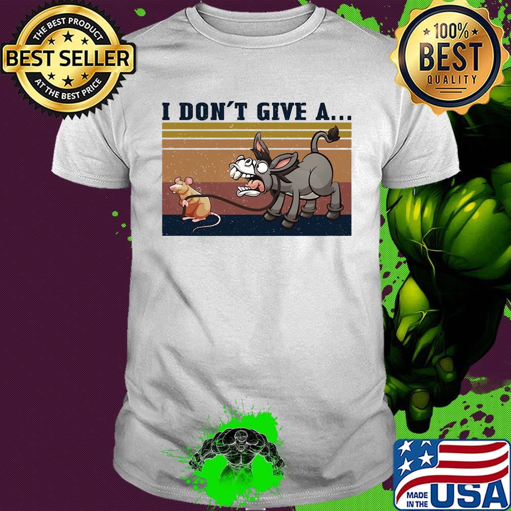 Retro Navy I Don't Give A Rat Donkey shirt