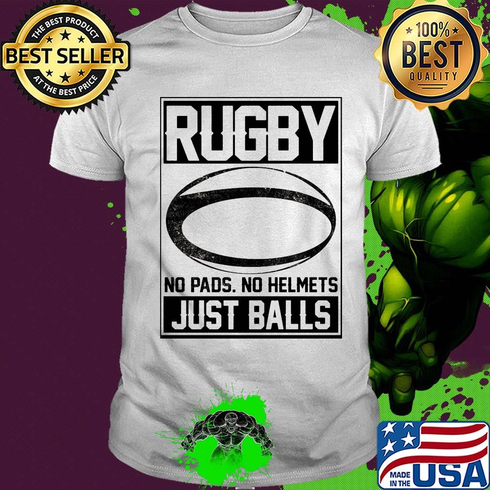 Rugby no pads no helmets just balls line shirt