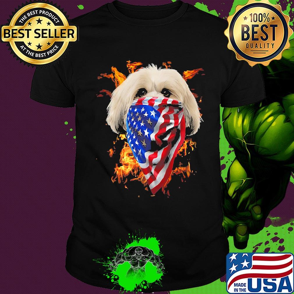 Shih tzu fire in sight american flag shirt