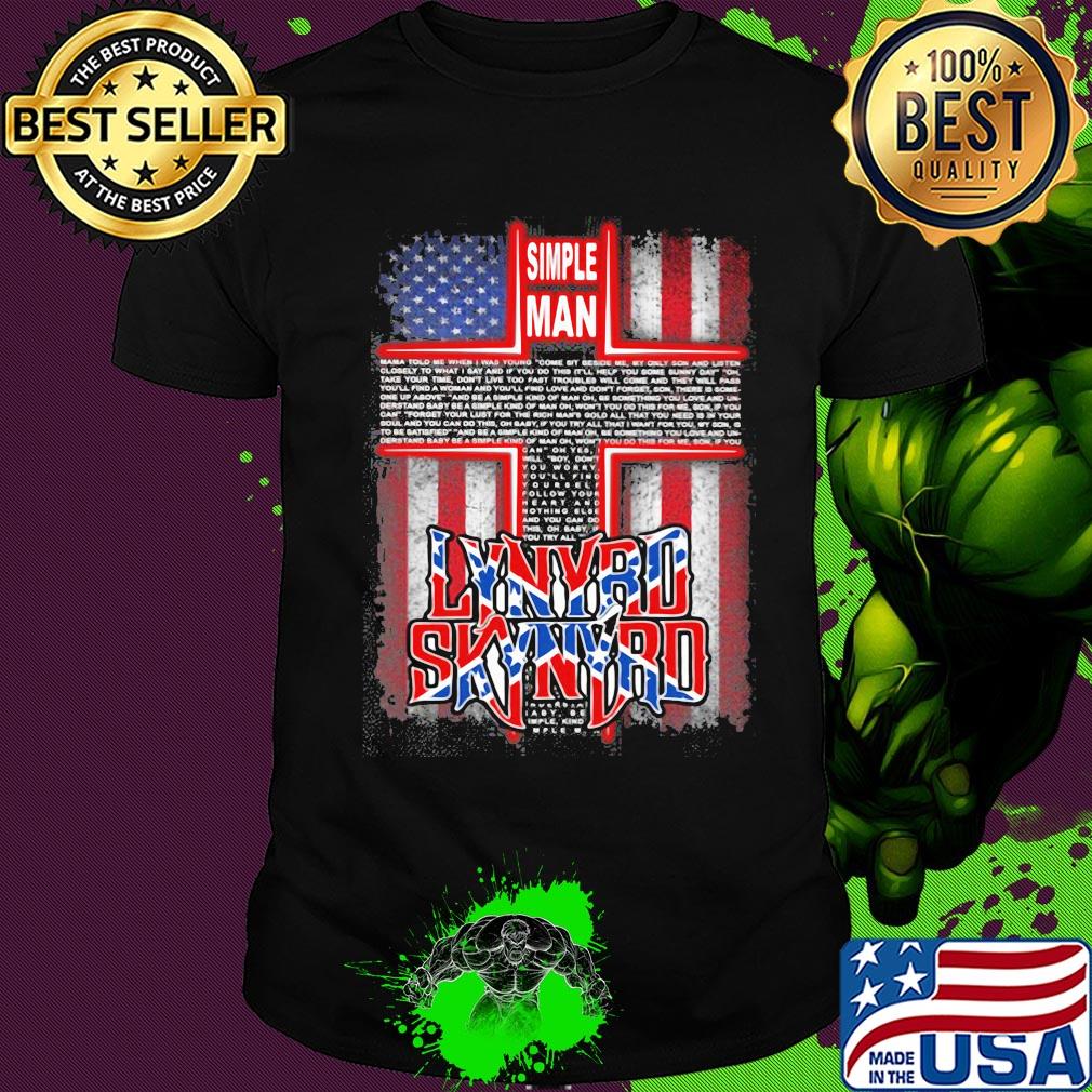 Simple man lynyrd skynyrd jesus american flag shirt