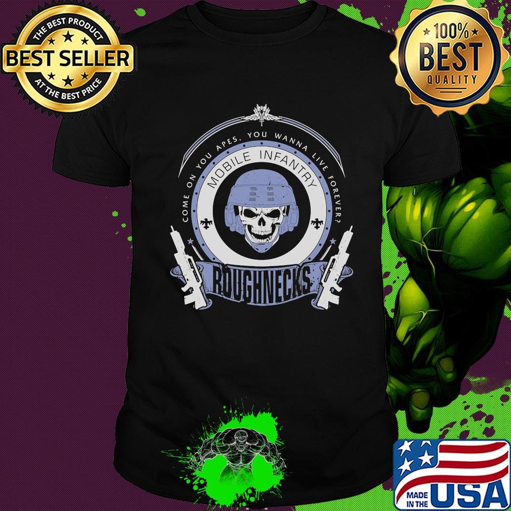 Skull veteran come on you apes you wanna live forever roughnecks shirt