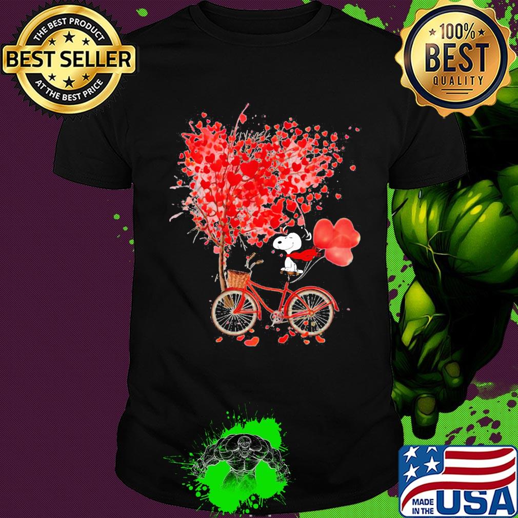 Snoopy happy valentine's day bubble bicycle shirt
