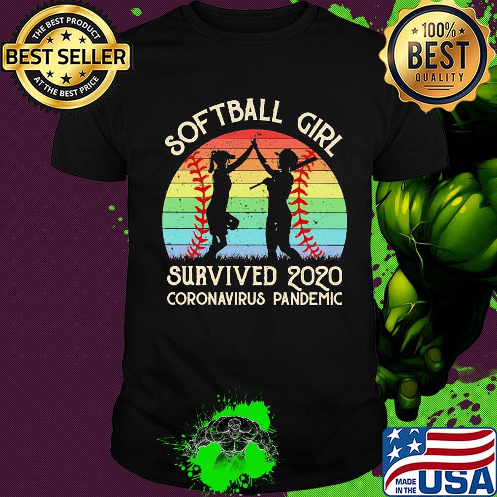 Softball girl survived 2020 coronavirus pandemic vintage shirt