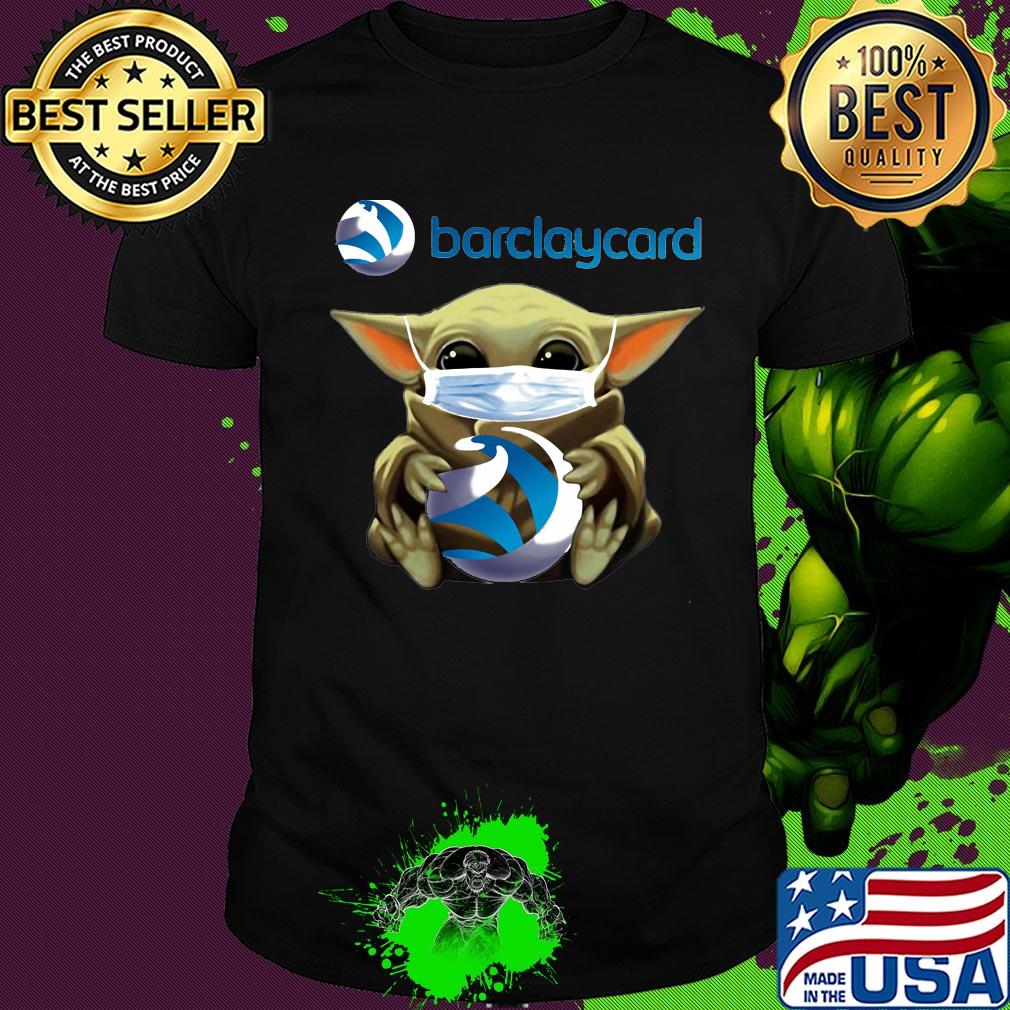 Star wars baby yoda hug barclaycard mask covid-19 shirt