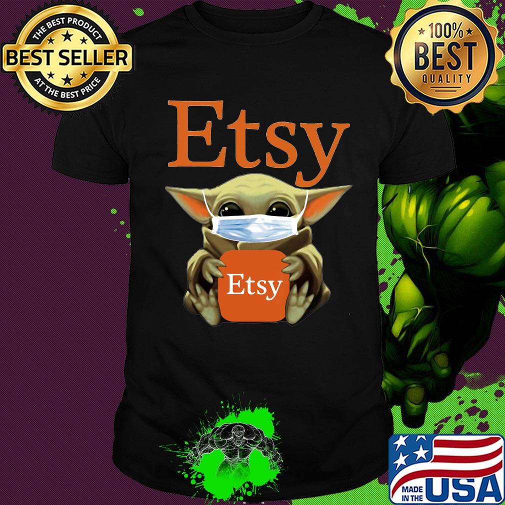 Star wars baby yoda hug etsy mask covid-19 shirt