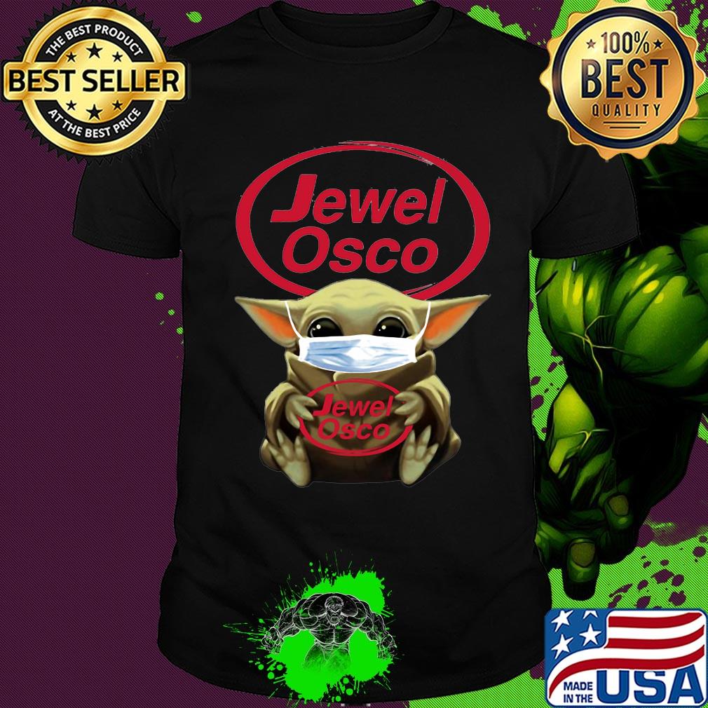 Star wars baby yoda hug jewel osco mask covid-19 shirt