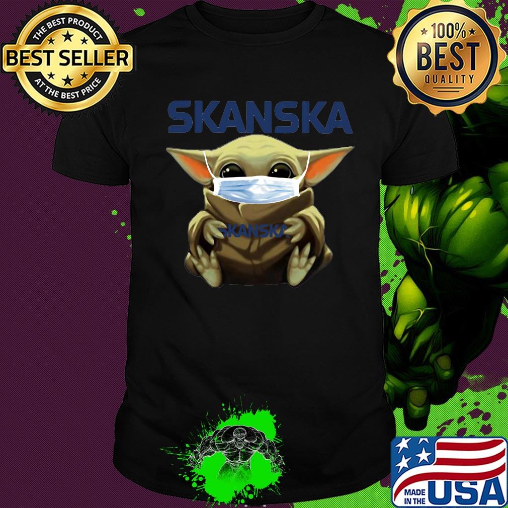 Star wars baby yoda hug skanska mask covid-19 shirt