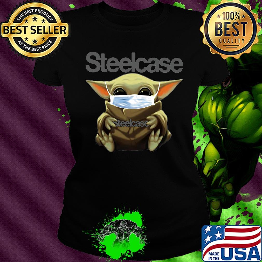 Star wars baby yoda hug steelcase mask covid-19 s Ladies tee Star wars baby yoda hug steelcase mask covid-19 s Ladies tee