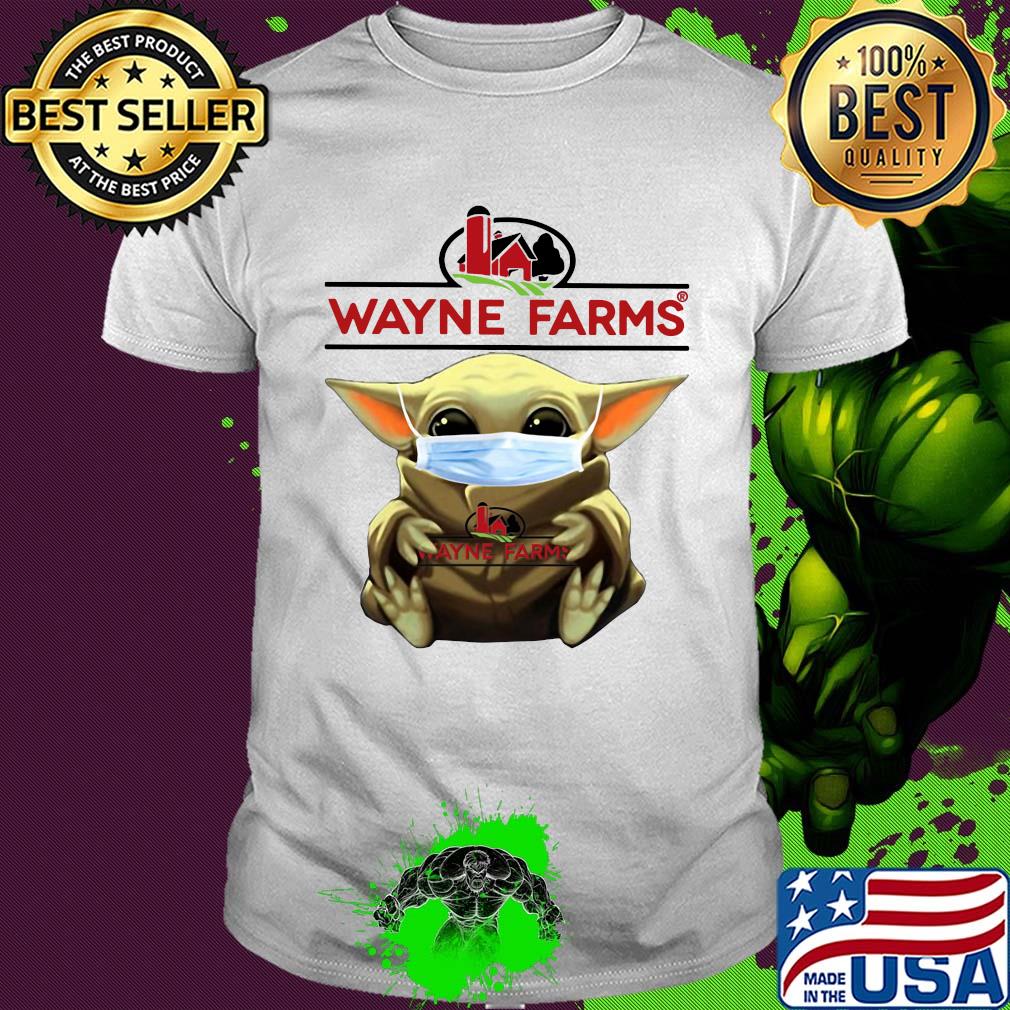 Star wars baby yoda hug wayne farms mask covid-19 shirt