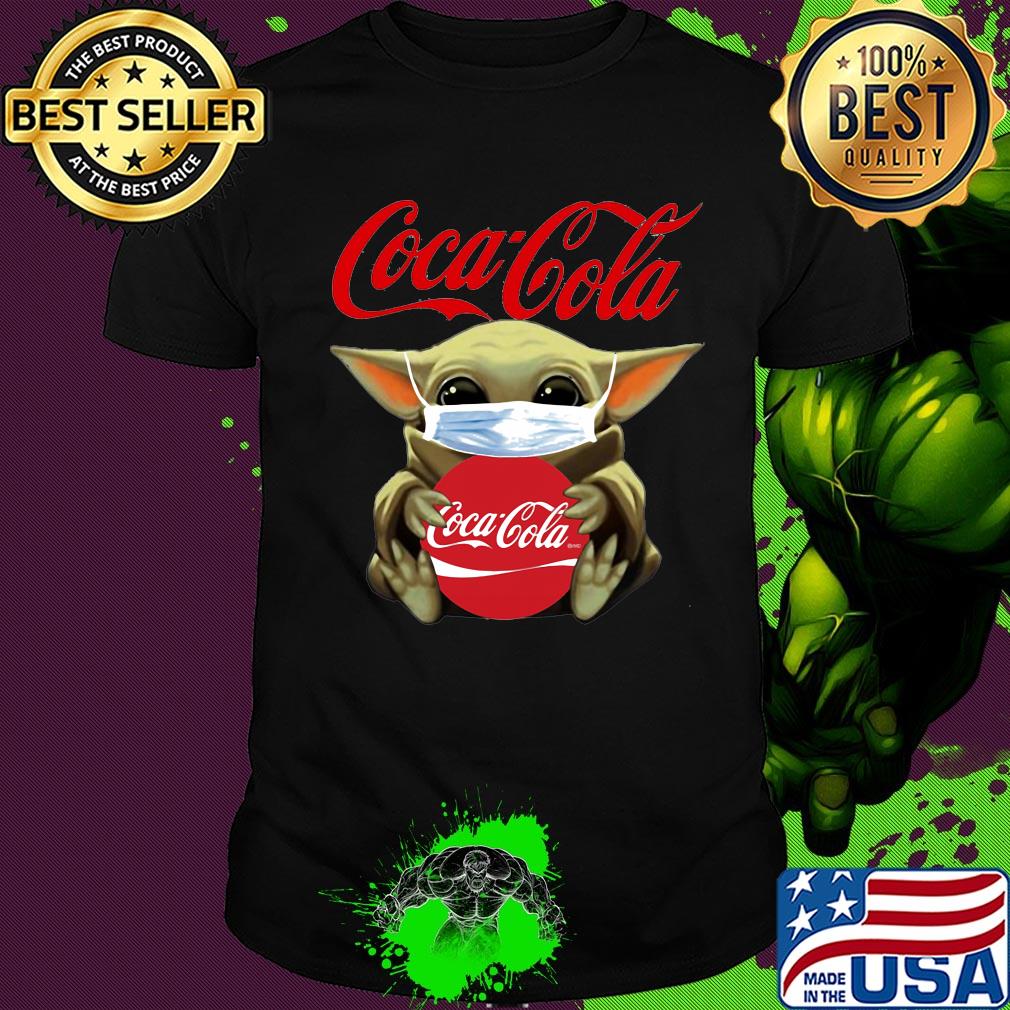 Star wars baby yoda mask hug coca cola covid-19 shirt