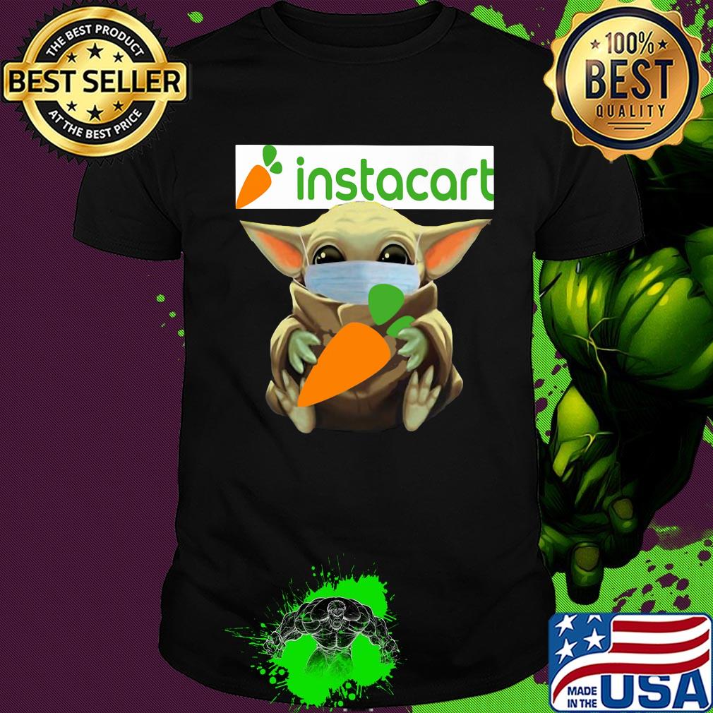 Star wars baby yoda mask hug instacart covid-19 shirt